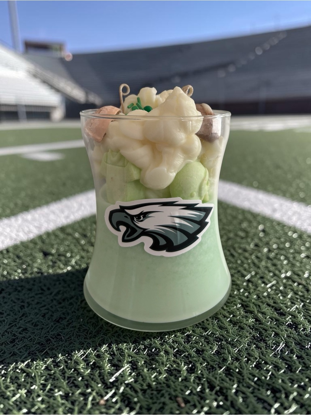 Eagles fireside with apple and maple bourbon 28oz handmade candle non toxic